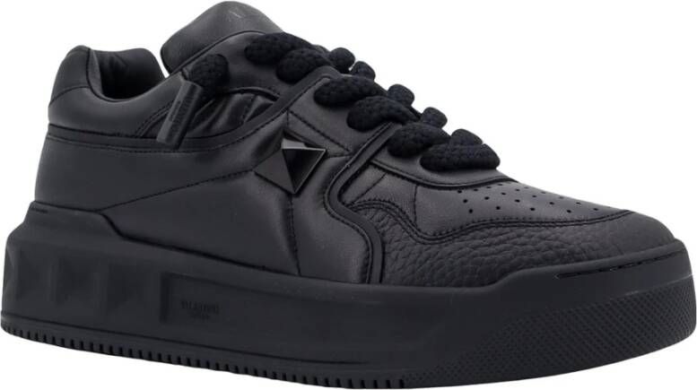 Valentino Garavani Studded Leren Sneakers Black Heren