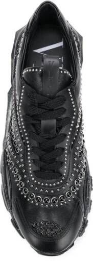 Valentino Garavani Studded Leren Sneakers Versierd Ontwerp Black Heren