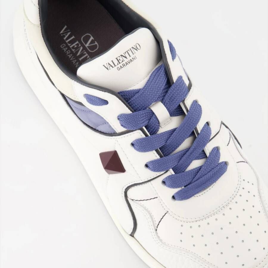 Valentino Garavani Studded Leren Sneakers White Heren