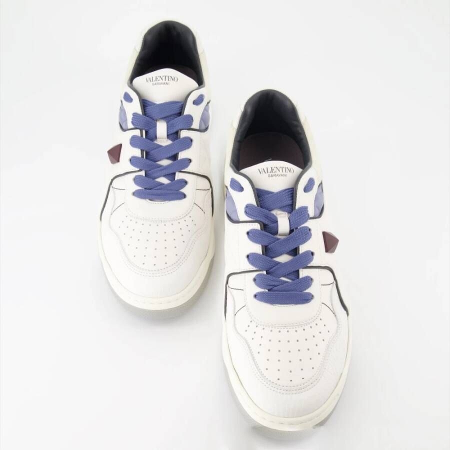 Valentino Garavani Studded Leren Sneakers White Heren