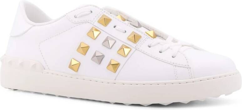 Valentino Garavani Studded Leren Sneakers White Heren