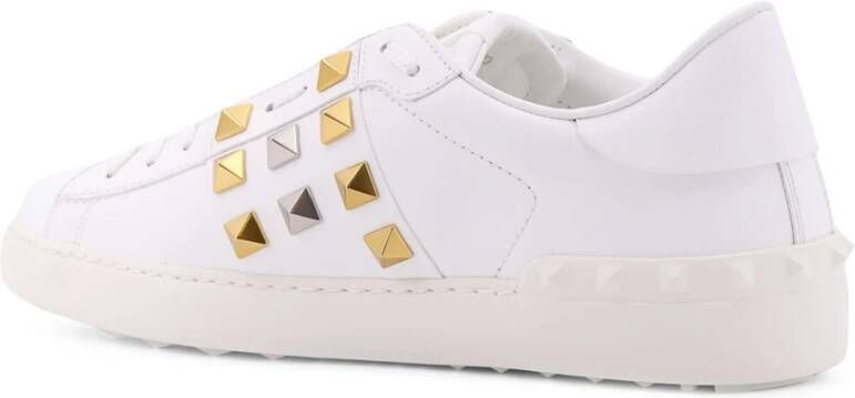 Valentino Garavani Studded Leren Sneakers White Heren