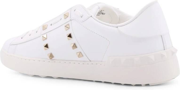 Valentino Garavani Studded Leren Sneakers White Heren