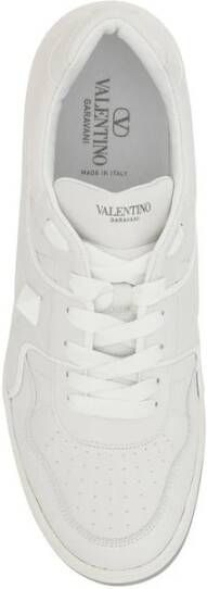 Valentino Garavani Studded Leren Sneakers White Heren