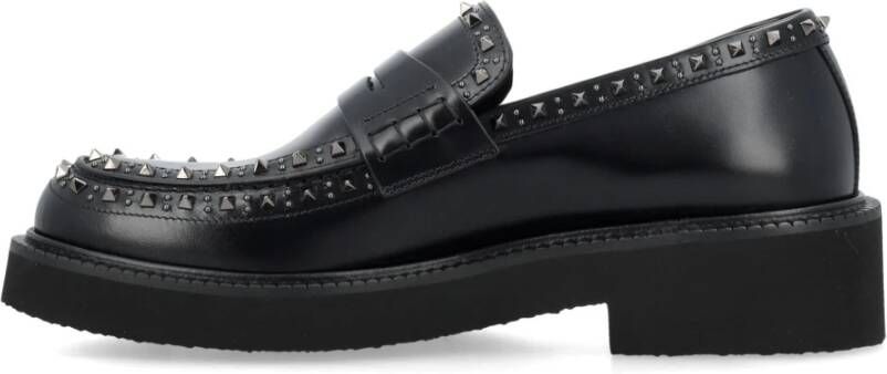 Valentino Garavani Studded Loafers Zwart Aw24 Black Heren