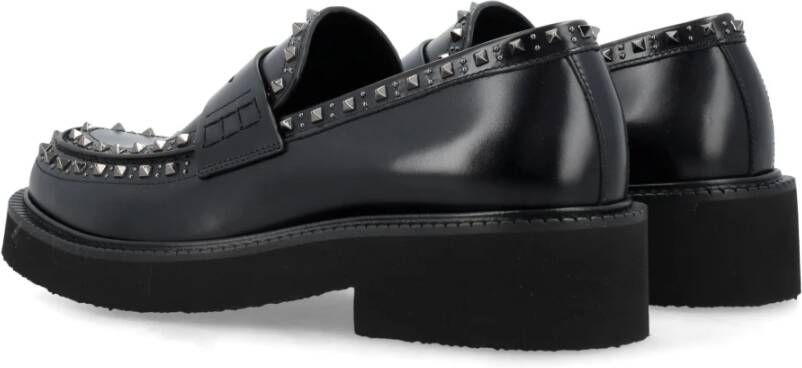 Valentino Garavani Studded Loafers Zwart Aw24 Black Heren