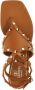 Valentino Garavani Studded Platte Sandalen Vrouwen Leer Italië Brown Dames - Thumbnail 4