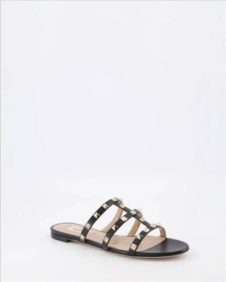 Valentino Garavani Studded Slide Sandals Black Dames