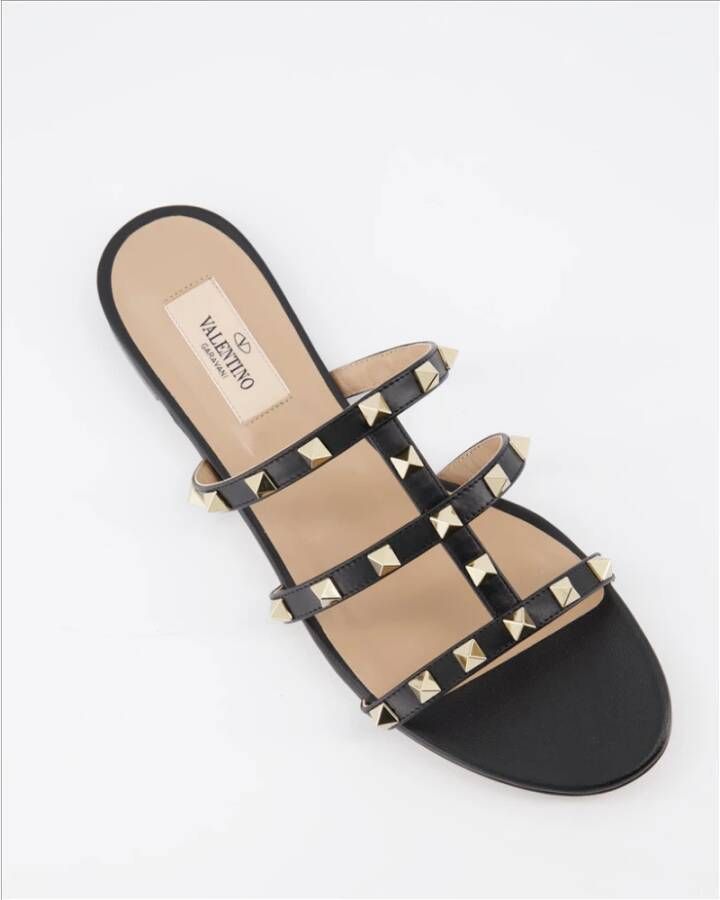 Valentino Garavani Studded Slide Sandals Black Dames