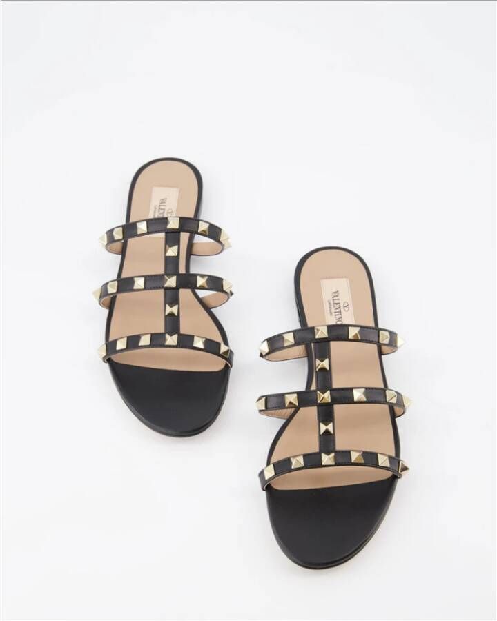 Valentino Garavani Studded Slide Sandals Black Dames