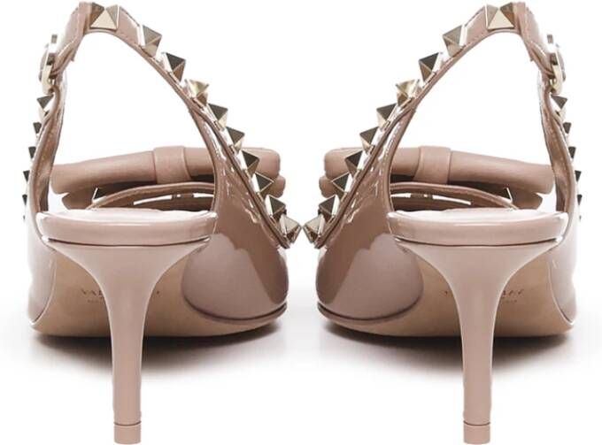 Valentino Garavani Studded Slingback Pumps met Bow Detail Beige Dames