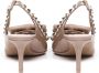 Valentino Garavani Studded Slingback Pumps met Bow Detail Beige Dames - Thumbnail 3