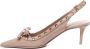 Valentino Garavani Studded Slingback Pumps met Bow Detail Beige Dames - Thumbnail 4