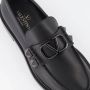 Valentino Garavani Studded Slip-On Leren Loafers Black Heren - Thumbnail 4