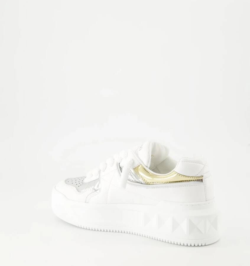 Valentino Garavani Studded Wit Leren Platform Sneakers White Dames