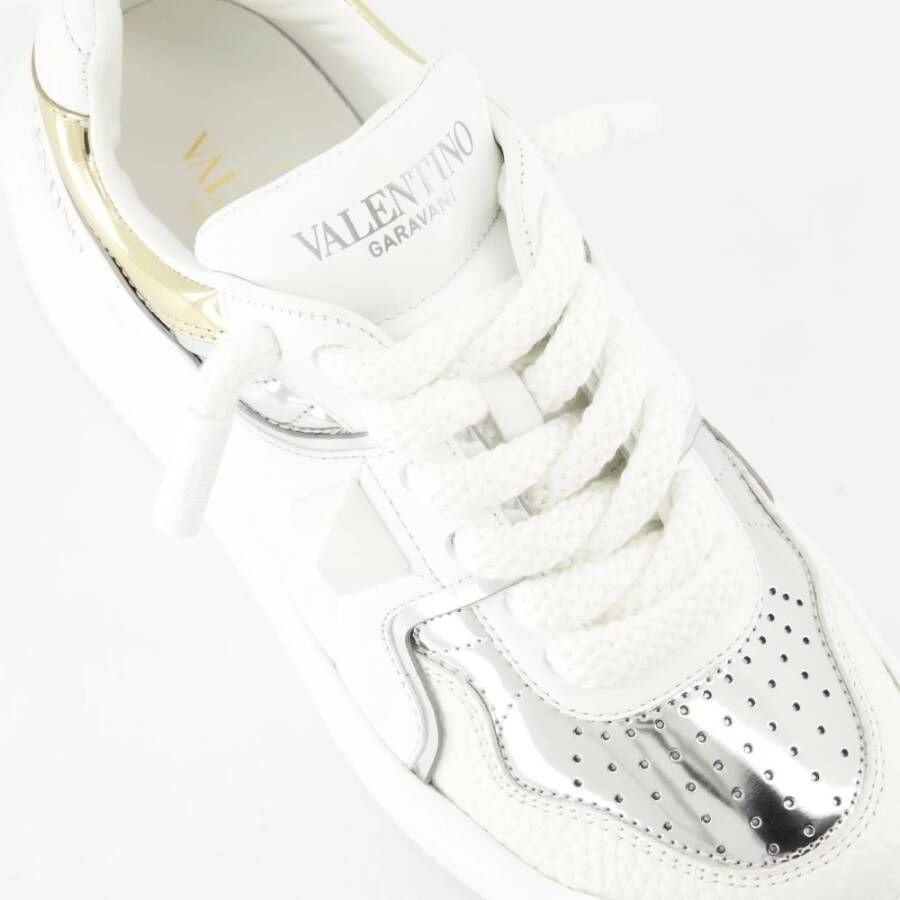 Valentino Garavani Studded Wit Leren Platform Sneakers White Dames