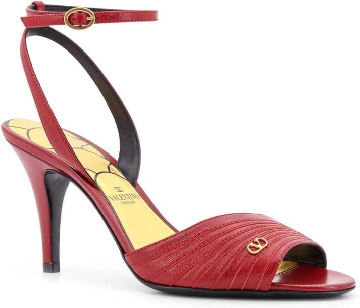 Valentino Garavani VLogo Signature Leren Sandalen Red Dames