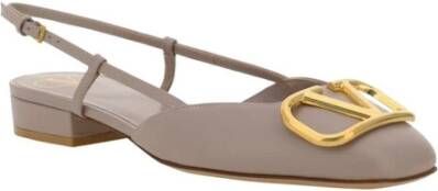 Valentino Garavani VLogo Square Toe Ballerinas met Slingback Pink Dames