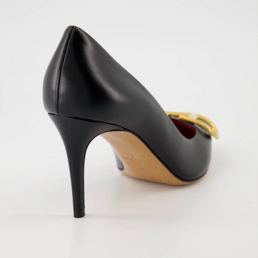 Valentino Garavani VLogo Zwarte Leren Pumps Black Dames