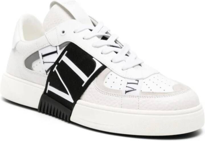 Valentino Garavani Witte lage sneaker met banden White Heren