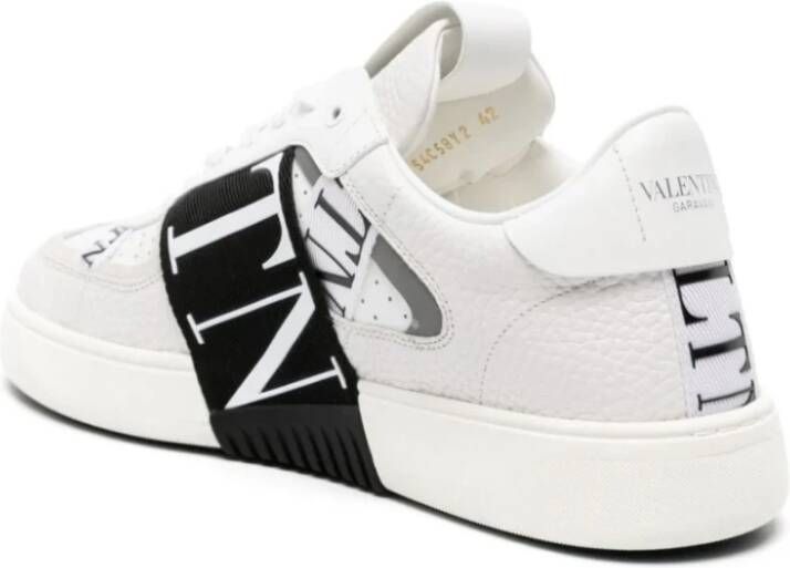 Valentino Garavani Witte lage sneaker met banden White Heren