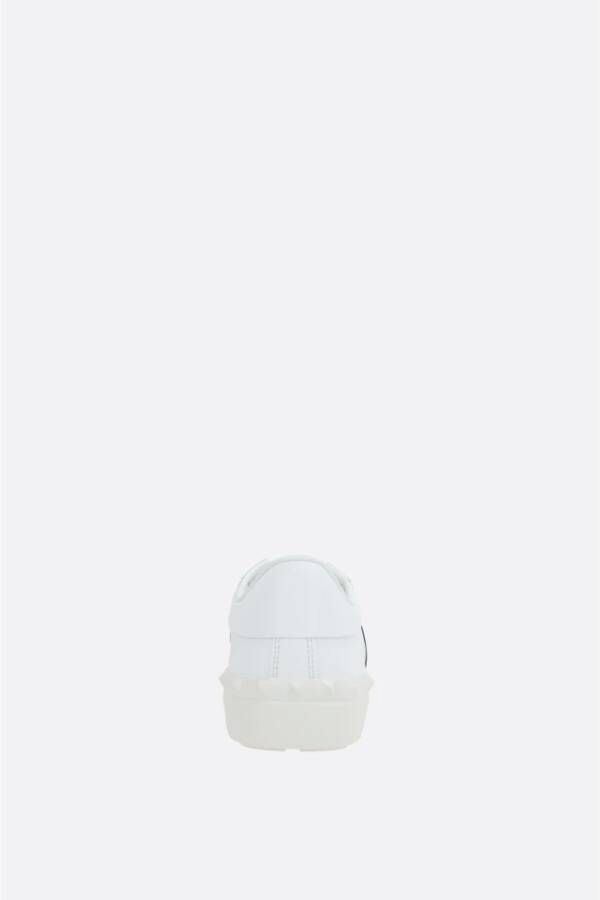 Valentino Garavani Witte Leren Lage Sneakers met Blauwe Details White Heren