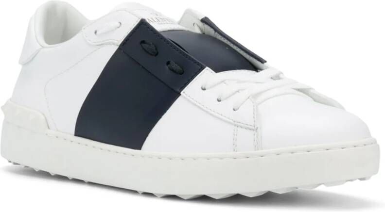 Valentino Garavani Witte Leren Sneakers met Rubberen Zool White Heren