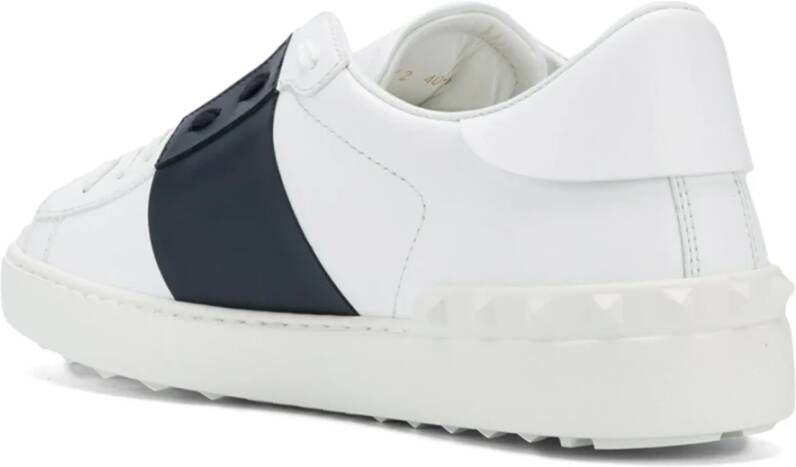 Valentino Garavani Witte Leren Sneakers met Rubberen Zool White Heren