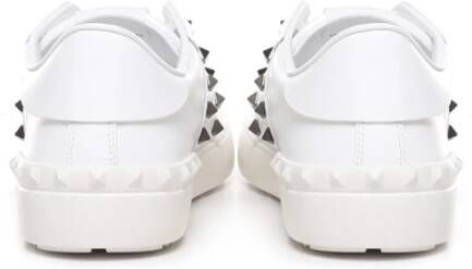 Valentino Garavani Witte Leren Sneakers met Stud Details White Heren