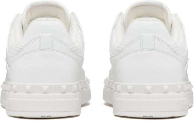 Valentino Garavani Witte Leren Sneakers Stijlvol Ontwerp White Heren