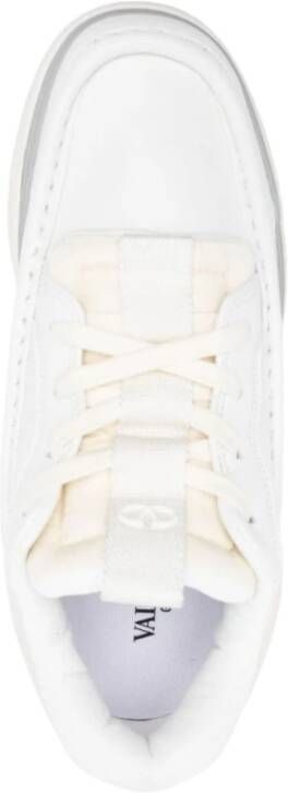 Valentino Garavani Witte Leren Sneakers VLogo Detail White Heren