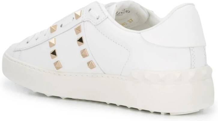 Valentino Garavani Witte Leren Sneakers Vrouwen White Dames