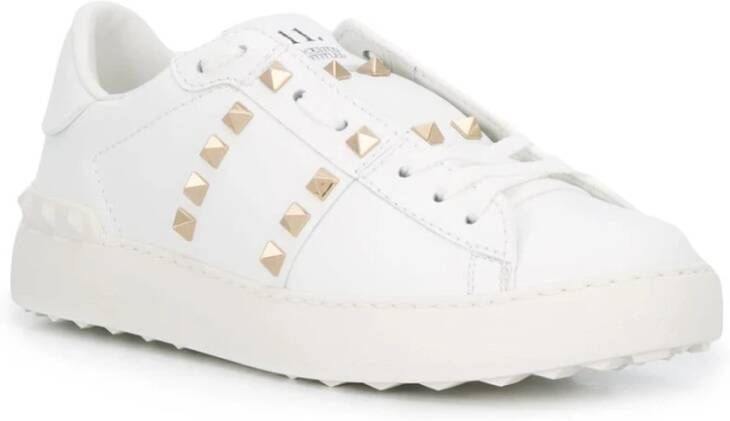 Valentino Garavani Witte Leren Sneakers Vrouwen White Dames