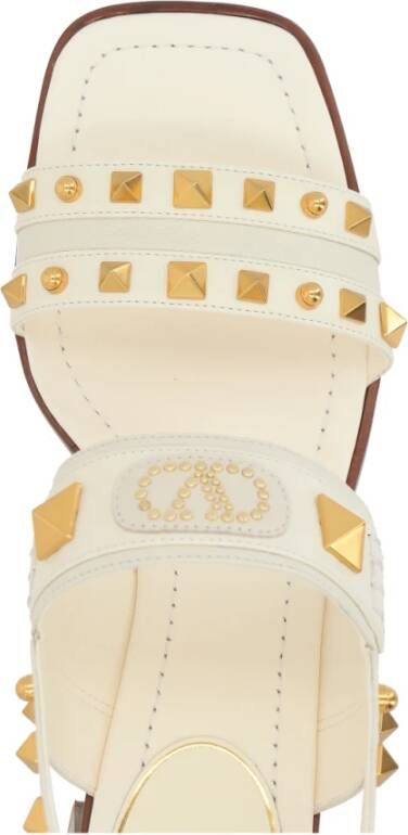 Valentino Garavani Witte leren VLogo sandalen White Dames