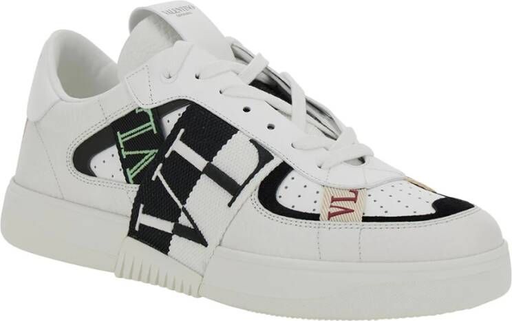 Valentino Garavani Witte Logo Print Veterschoenen White Heren