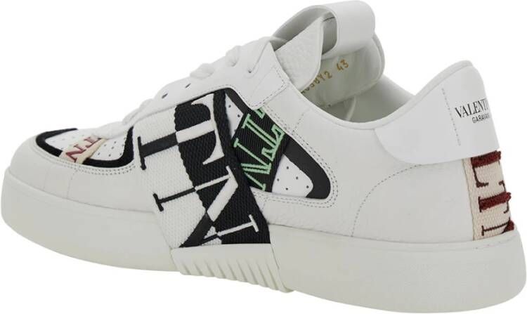 Valentino Garavani Witte Logo Print Veterschoenen White Heren