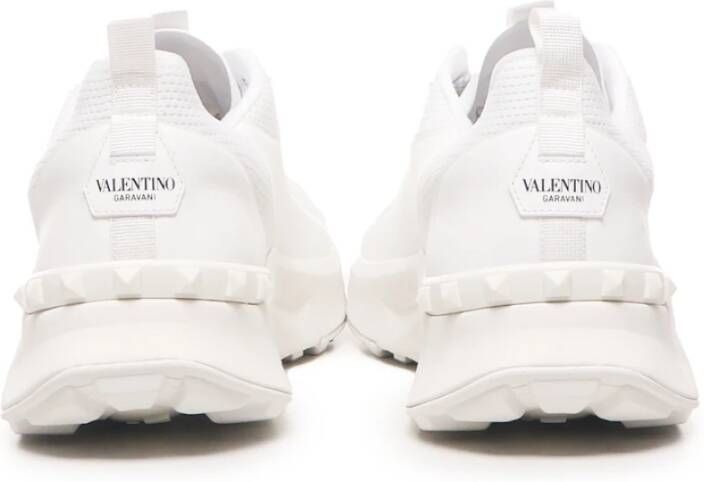 Valentino Garavani Witte Mesh Sneakers met Stud Detail White Heren