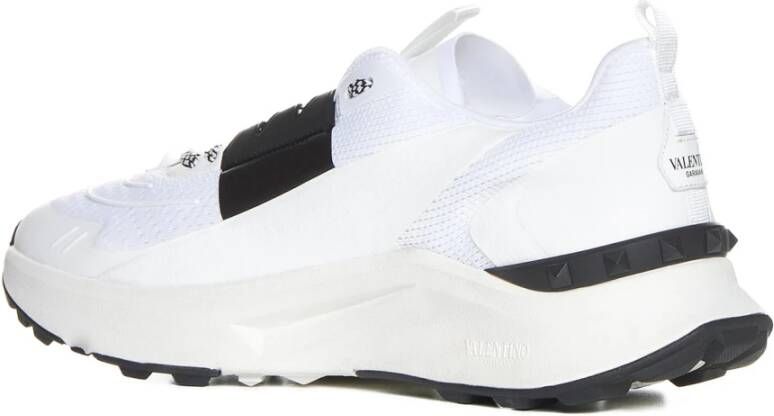 Valentino Garavani Witte Mesh Sneakers met Twee-Tone Veters White Heren