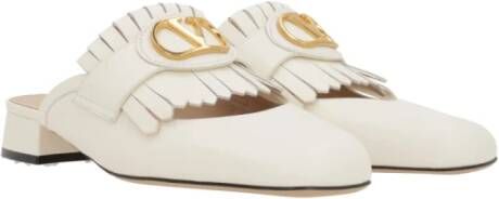 Valentino Garavani Witte platte slof met VLogo-detail White Dames