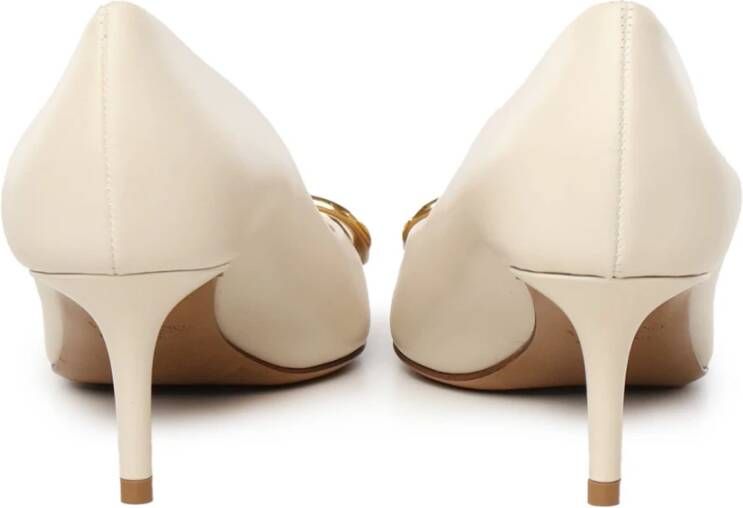 Valentino Garavani Witte puntige pumps met 7 cm hak Beige Dames