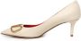 Valentino Garavani Witte puntige pumps met 7 cm hak Beige Dames - Thumbnail 4