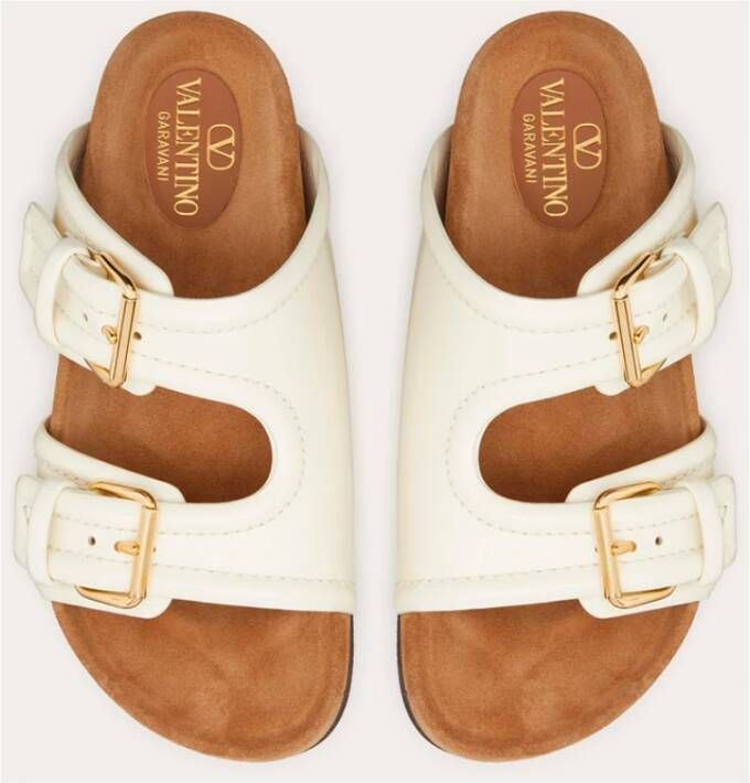 Valentino Garavani Witte Slide Sandalen VLogo Handtekening Detail White Dames