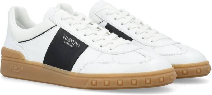 Valentino Garavani Witte Zwarte lage top sneakers Ss24 White Heren