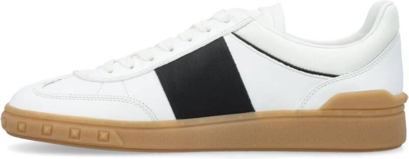 Valentino Garavani Witte Zwarte lage top sneakers Ss24 White Heren