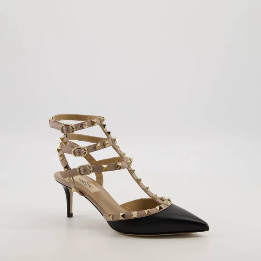 Valentino Garavani Zwart Beige Rockstud Hakken Black Dames