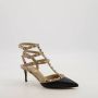 Valentino Garavani Zwart Beige Rockstud Hakken Black Dames - Thumbnail 2