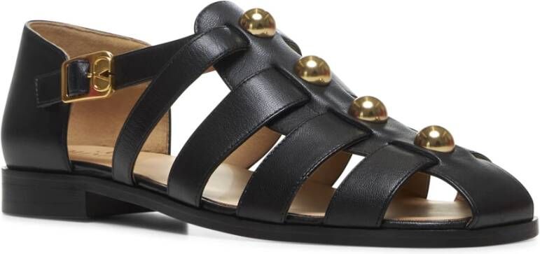 Valentino Garavani Zwarte Cage Sandalen met Metalen Details Black Heren