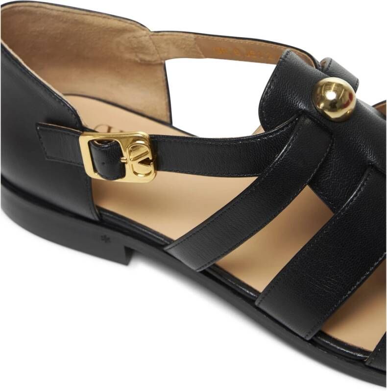 Valentino Garavani Zwarte Cage Sandalen met Metalen Details Black Heren