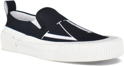 Valentino Garavani Zwarte Canvas Vltn Slip-On Schoenen Black Heren