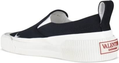 Valentino Garavani Zwarte Canvas Vltn Slip-On Schoenen Black Heren